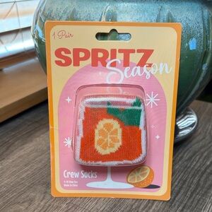 🪷5 for $20🪷 Spritz Season Pink Orange Slice Drink Crew Socks